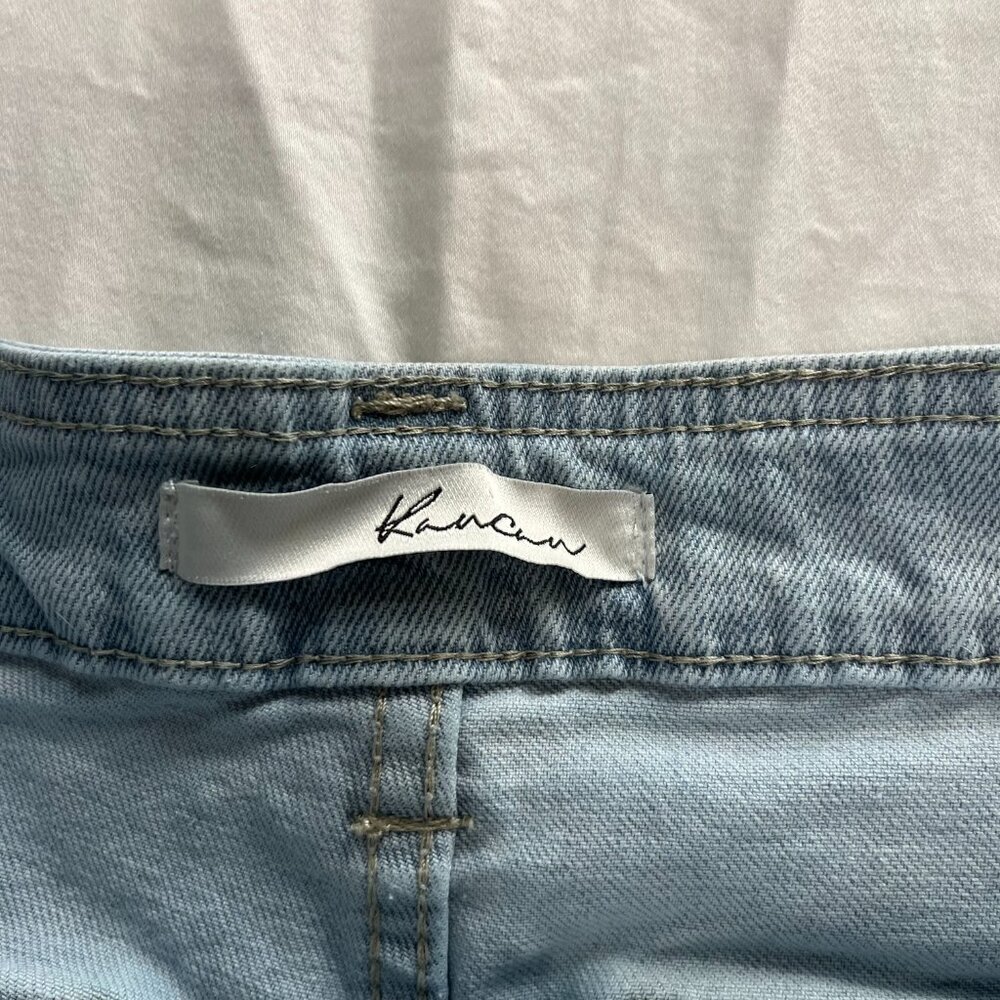 KanCan Light Wash High Waist Straight Leg Cotton Blend Cargo Jeans | Size 9 - Picture 6 of 9
